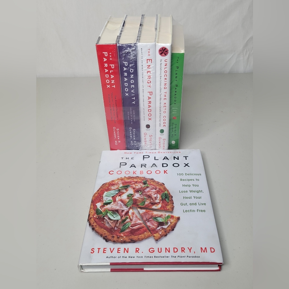 The Plant Paradox Cookbook & 4 Books by Steven R Gundry MD Keto Diet Lectin Free
